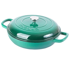 Shallow Cast Iron Dutch Oven Casserole with Lid, Oven-Safe – 3.7-Quart