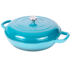 Shallow Cast Iron Casserole Pot with Lid, 5-Quart, (32 cm)