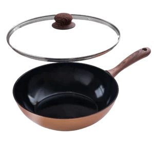 Induction Non-Stick Wok Pan – Deep Stir Fry Pan with Lid – 28cm