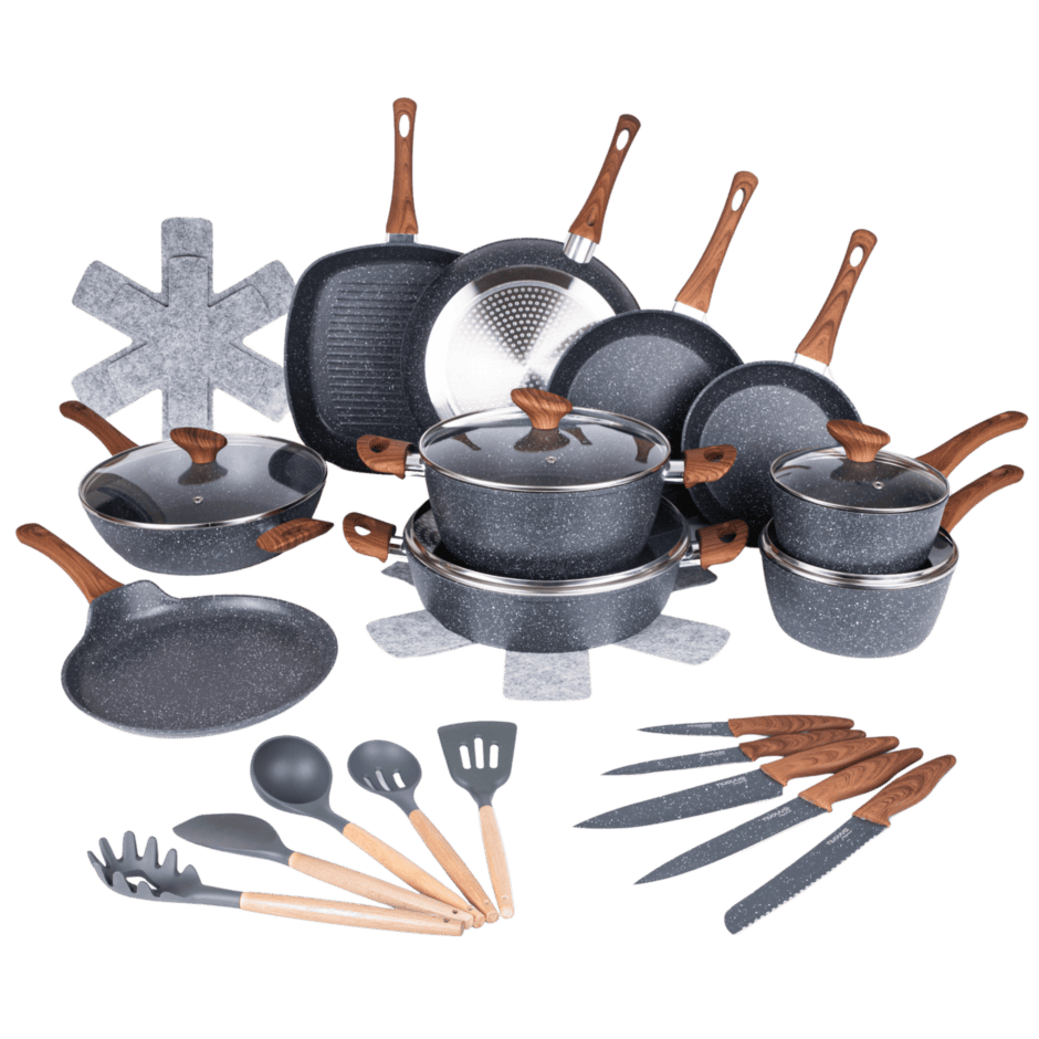 35-Piece Cookware Set Including Knives & Utensils