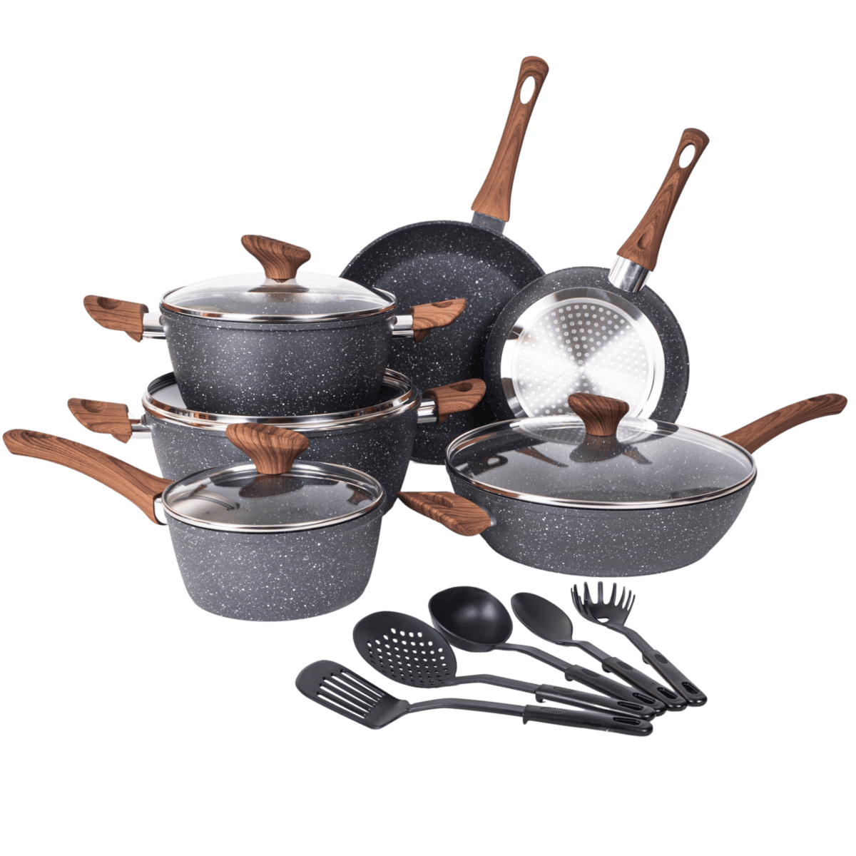 15-Piece Cookware Set Pots, Pans & Utensils