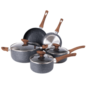 8-Piece  Cookware Set – Induction Pots & Pans with Lids