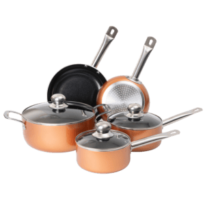 8-Piece  Cookware Set – Induction Pots & Pans with Lids