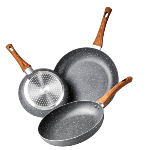 Frying Chef’s Pan Set Lightweight Induction Compatible – 3Pcs (20cm, 24cm, 28cm)