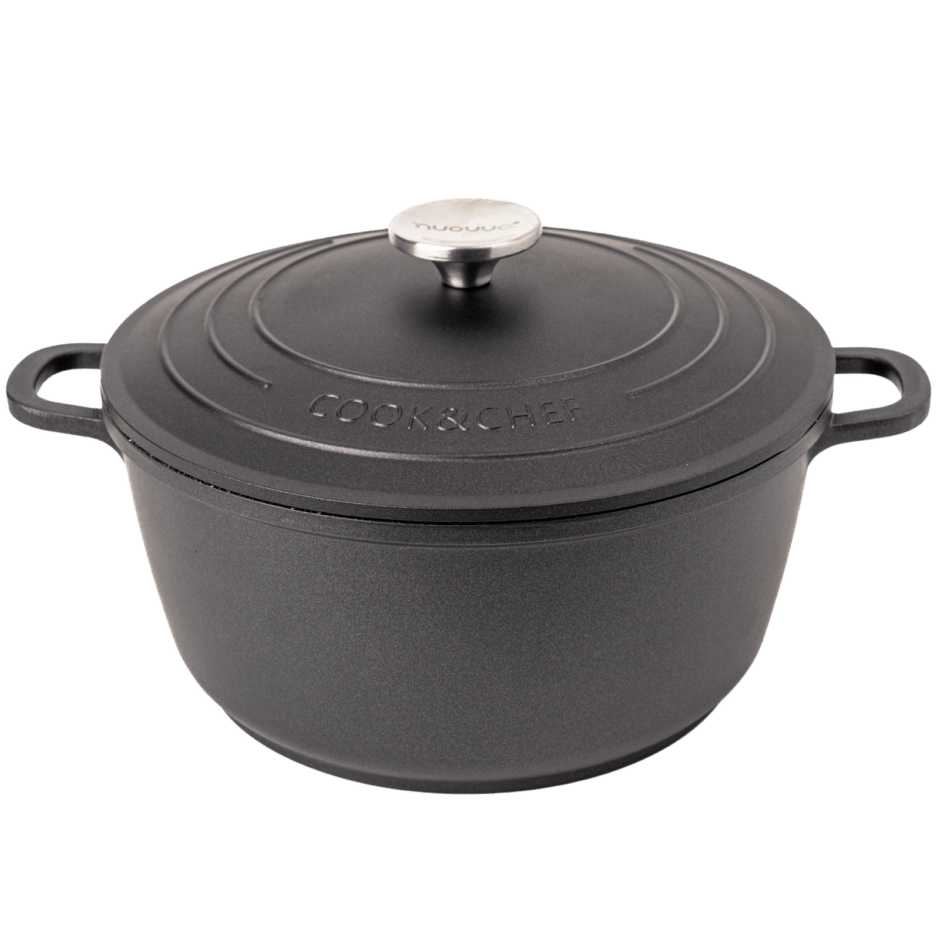 Aluminium Dutch Oven Pot with Lid & Ergonomic Handles Lightweight - (4L, 24cm)